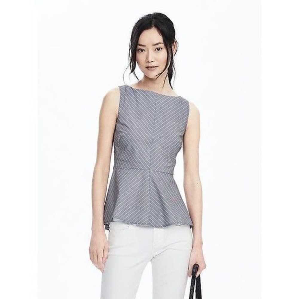 NWT Banana Republic striped peplum top